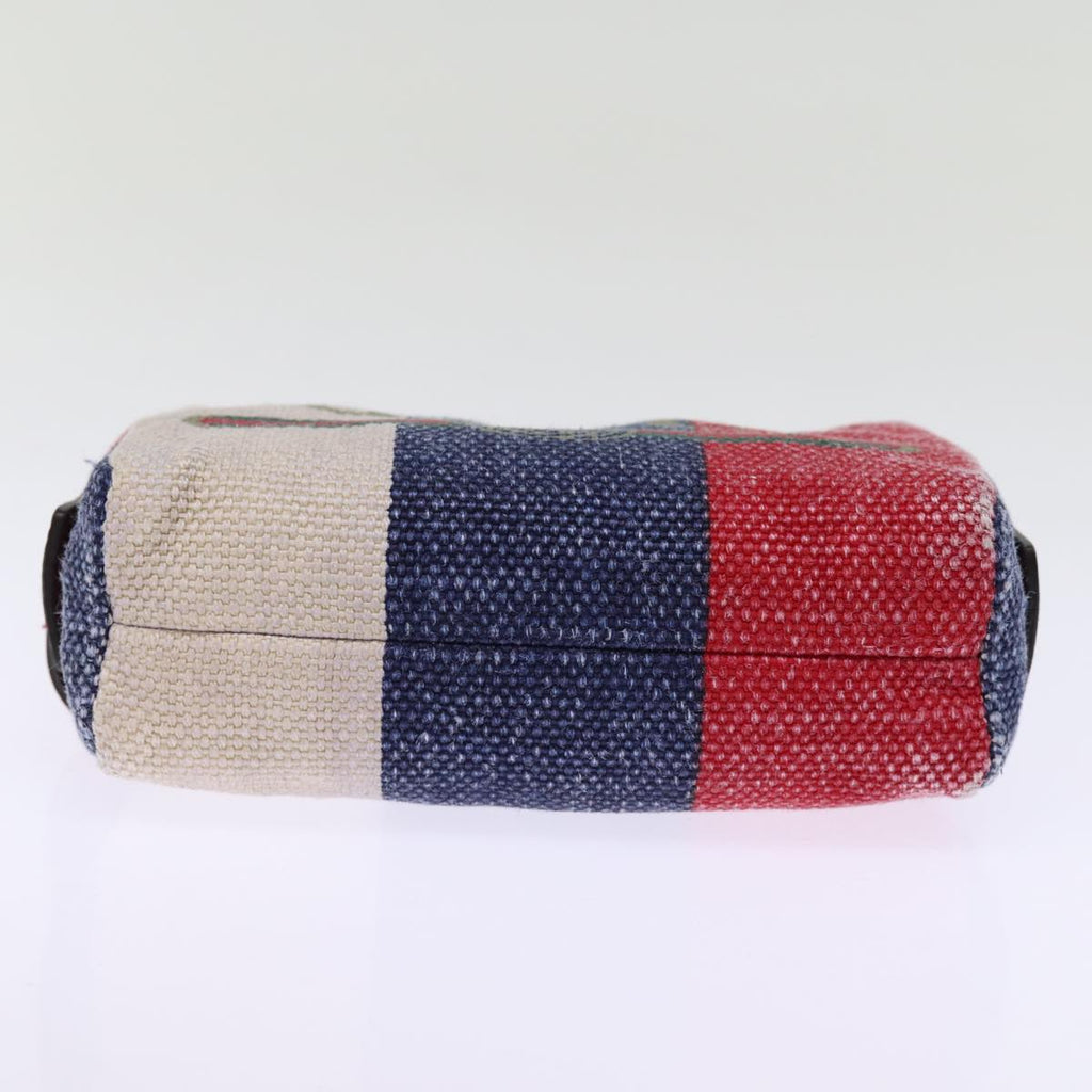 GUCCI Sherry Line Pouch Canvas Red Navy 77003
