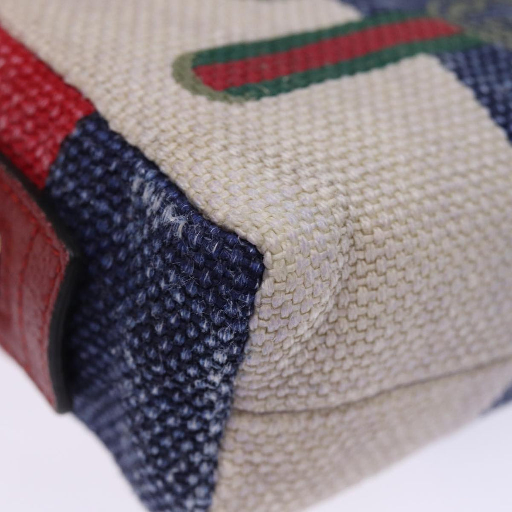 GUCCI Sherry Line Pouch Canvas Red Navy 77003