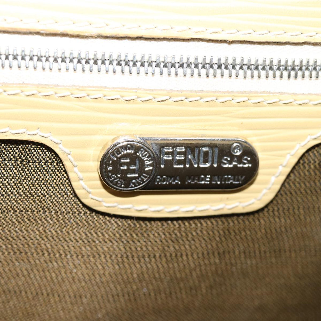 FENDI Hand Bag Leather 2way Beige 77006