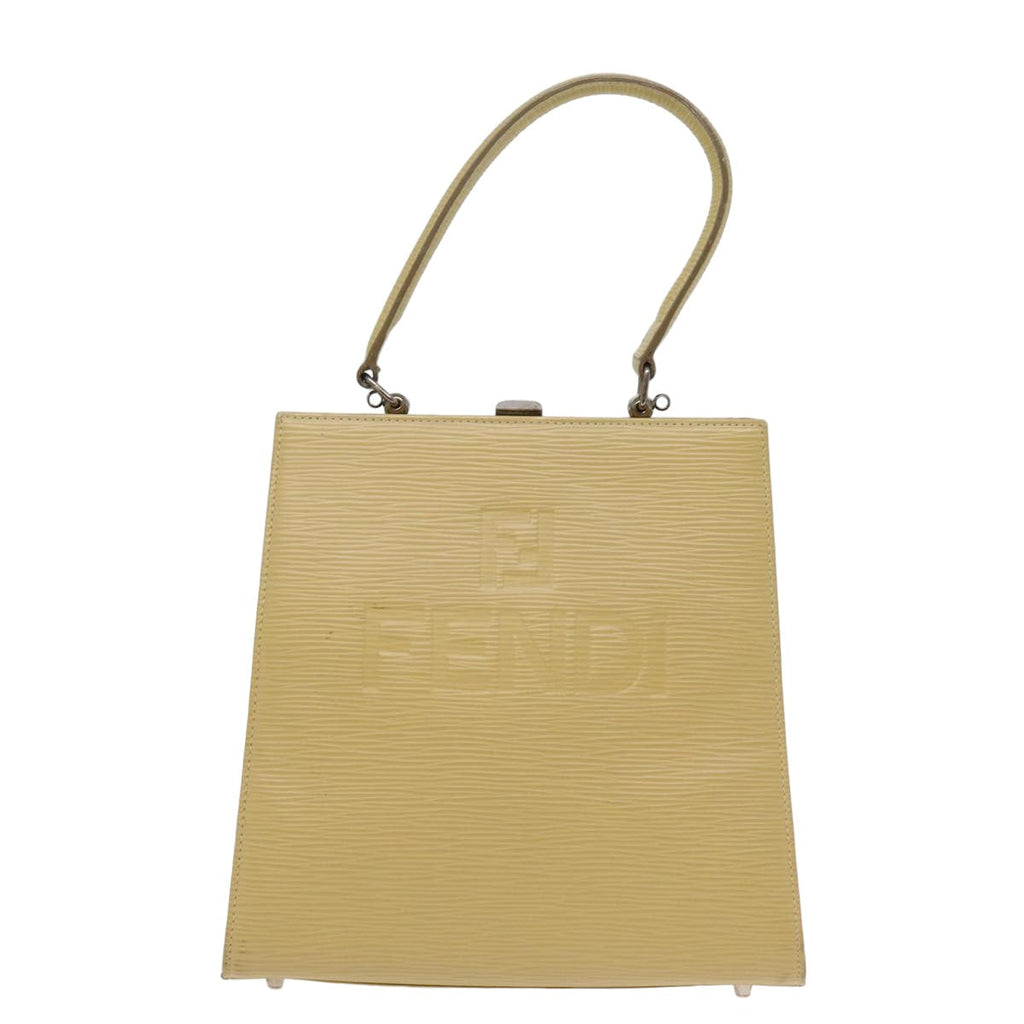 FENDI Hand Bag Leather 2way Beige 77006
