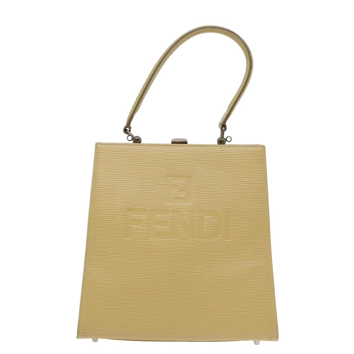 FENDI Hand Bag Leather 2way Beige 77006