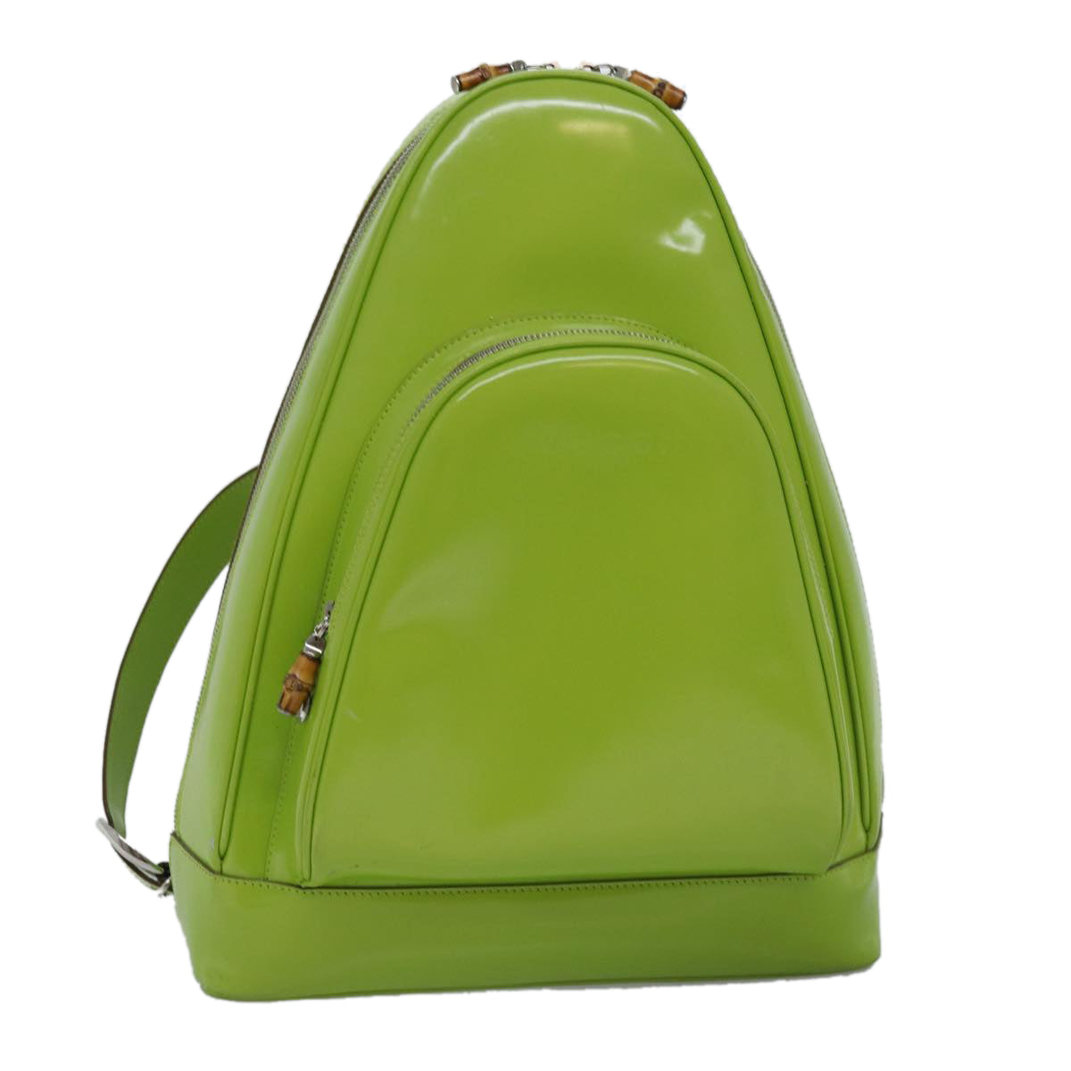 GUCCI Bamboo Body Bag Enamel Green 003 2113 0027 77013
