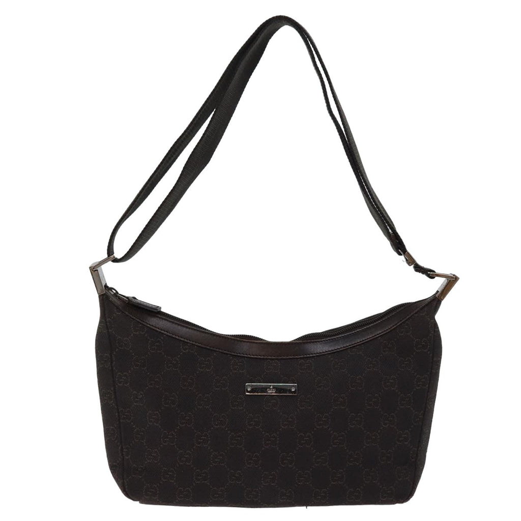 GUCCI GG Canvas Shoulder Bag Brown 35098 77014