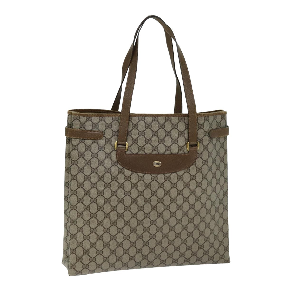 GUCCI GG Supreme Tote Bag PVC Beige 39 02 061 77022