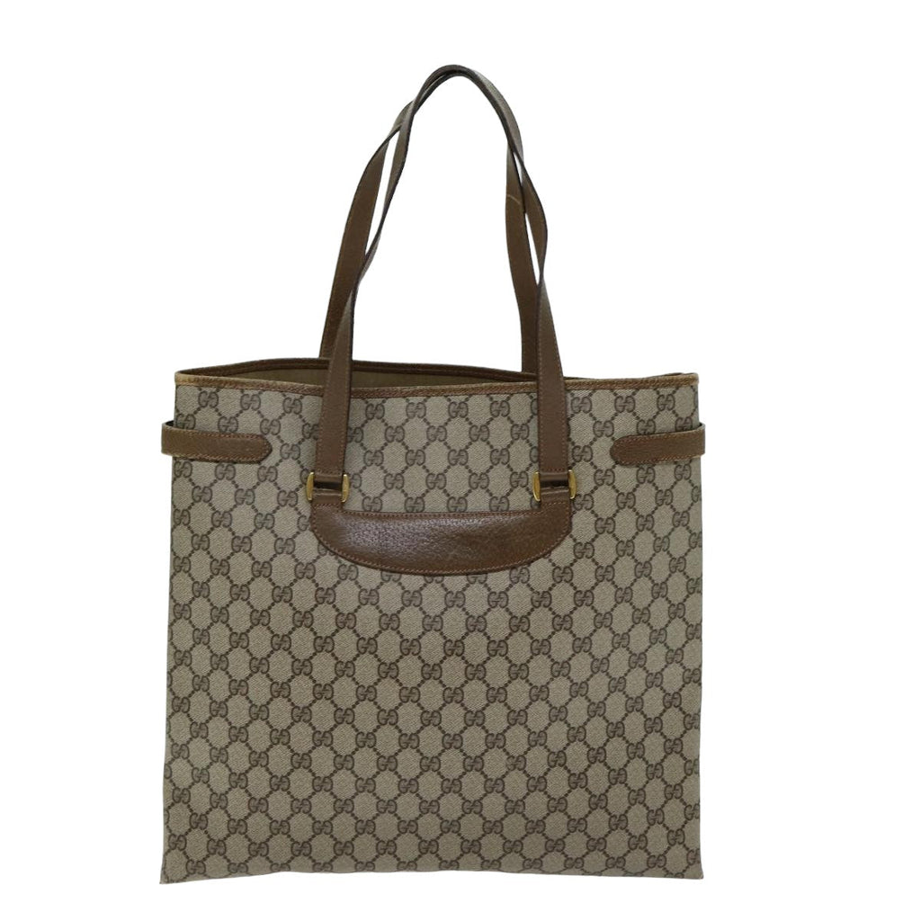 GUCCI GG Supreme Tote Bag PVC Beige 39 02 061 77022