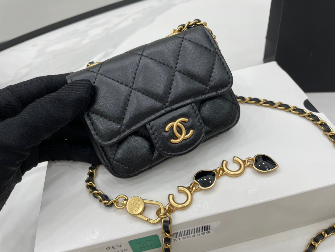 CHLMini Flap Bag Black For Women, Women’s Bags 3.5in/9cm