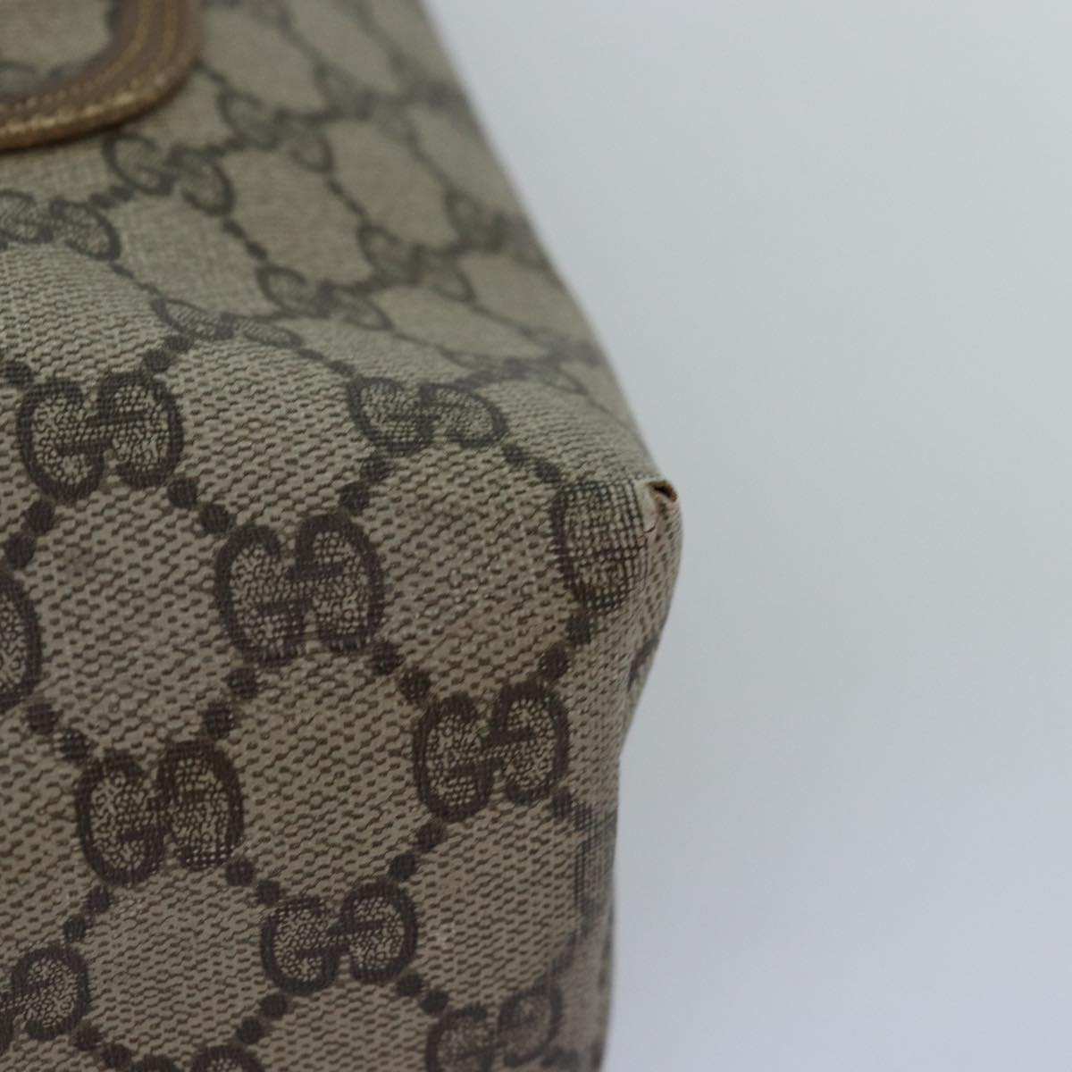 GUCCI GG Supreme Web Sherry Line Tote Bag PVC Beige Red 39 02 003 77025