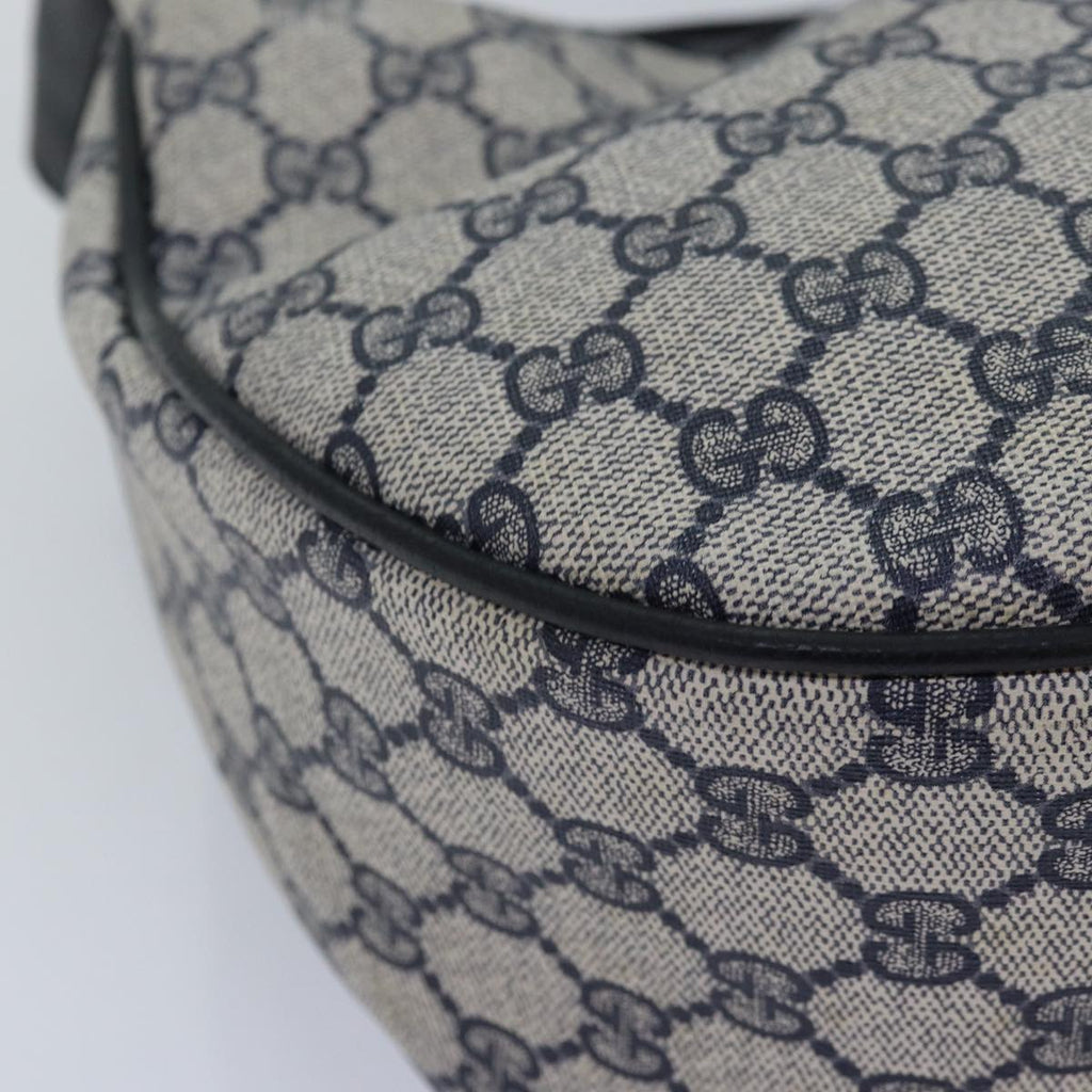 GUCCI GG Supreme Sherry Line Shoulder Bag PVC Navy Red 10 01 3840 77027