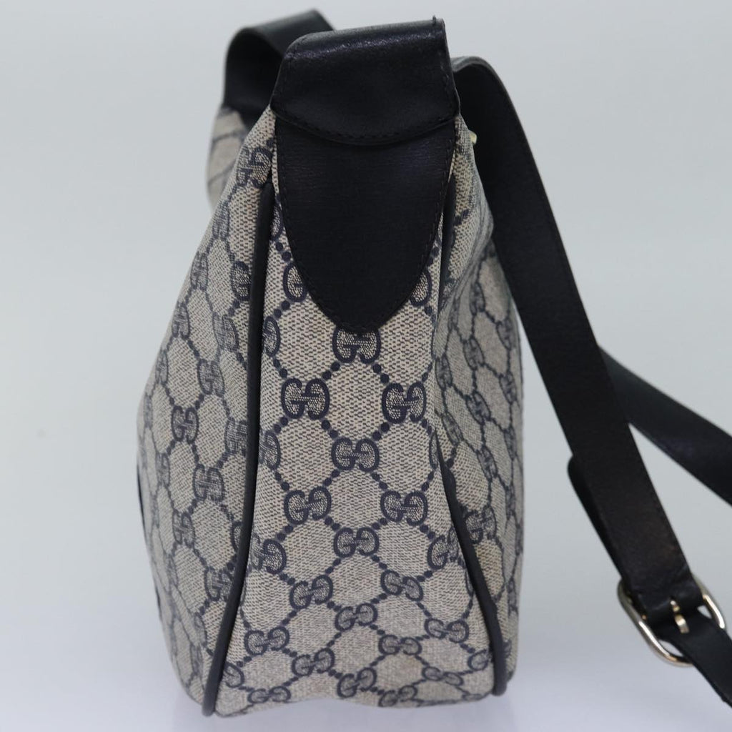 GUCCI GG Supreme Sherry Line Shoulder Bag PVC Navy Red 10 01 3840 77027
