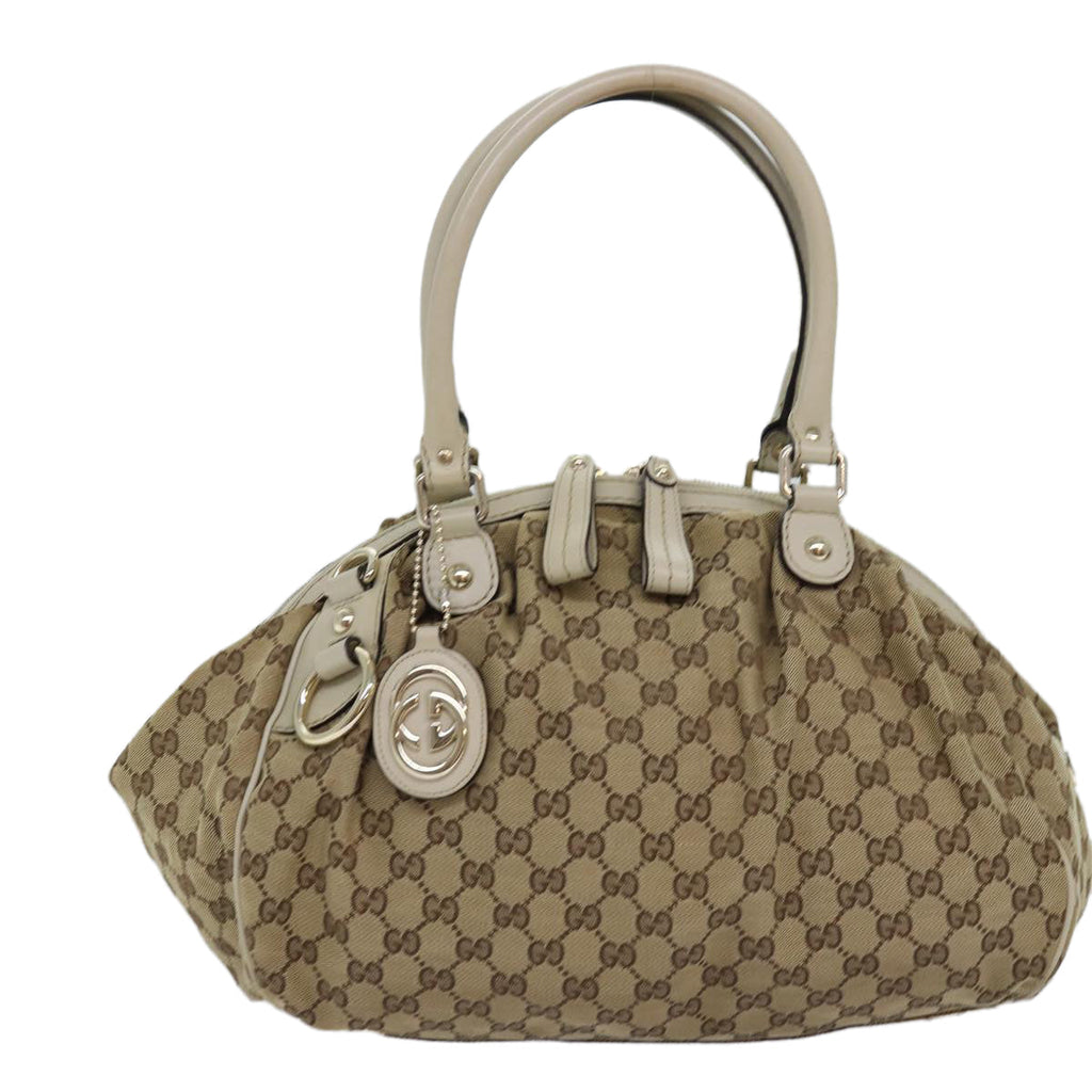 GUCCI GG Canvas Hand Bag Beige 223974 77030