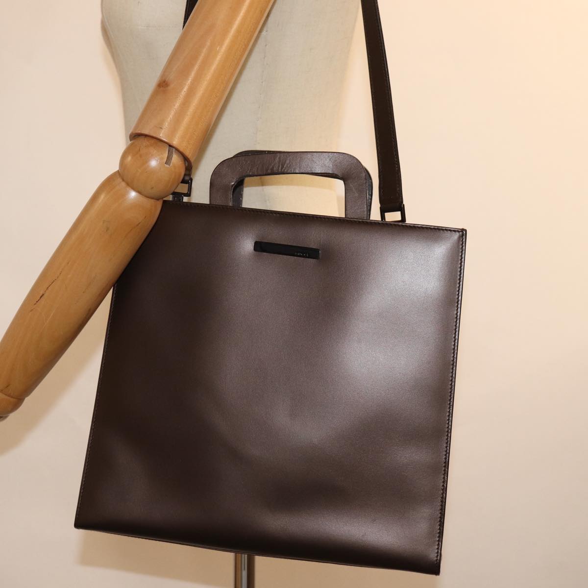 GUCCI Hand Bag Leather outlet 2way Brown 001 2058 1853 6 77087