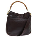 GUCCI Bamboo Shoulder Bag Leather 2way Brown 001 2058 1638 0 77089