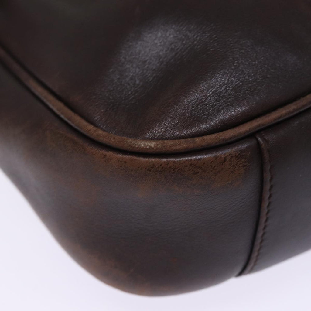 GUCCI Bamboo Shoulder Bag Leather 2way Brown 001 2058 1638 0 77089