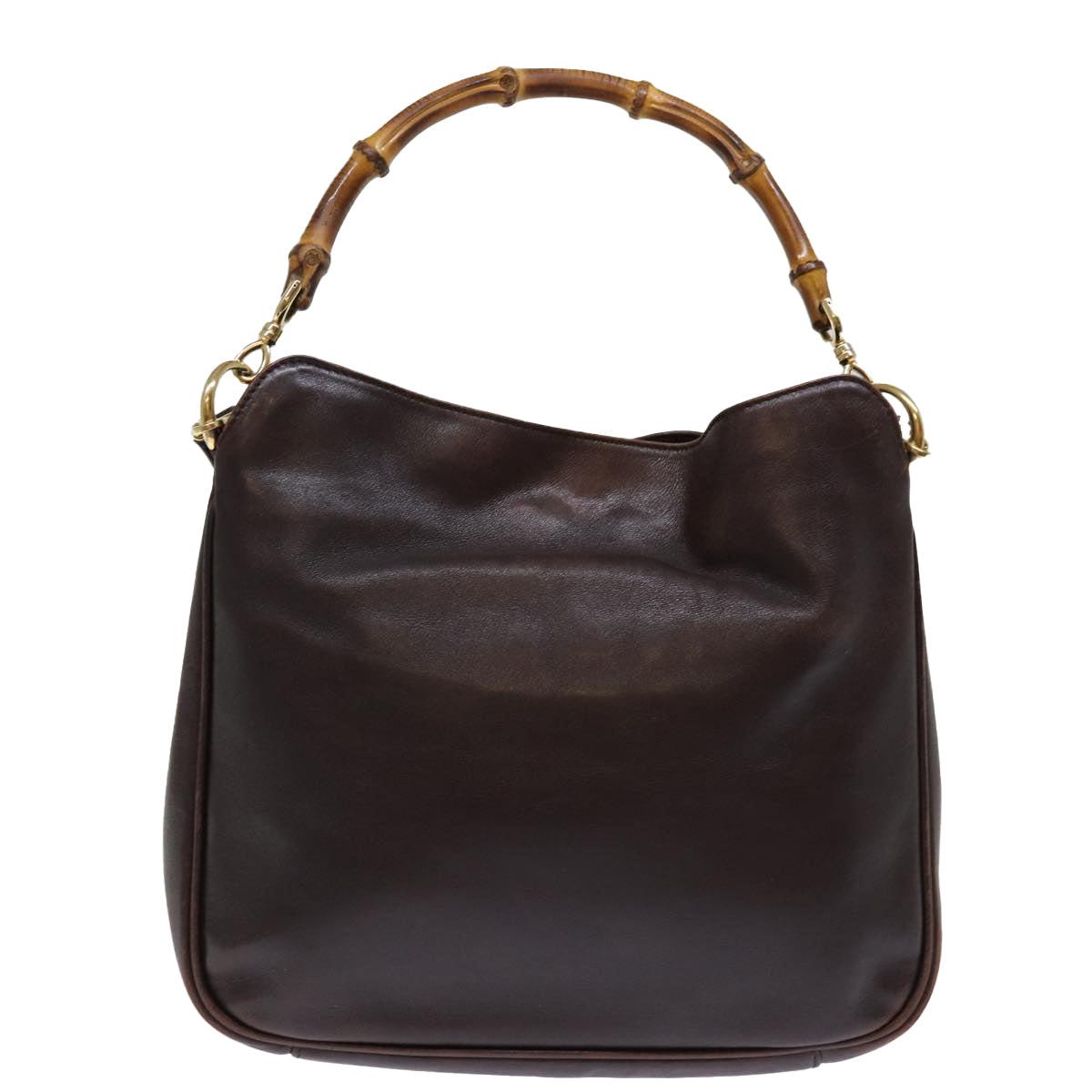 GUCCI Bamboo Shoulder Bag Leather 2way Brown 001 2058 1638 0 77089