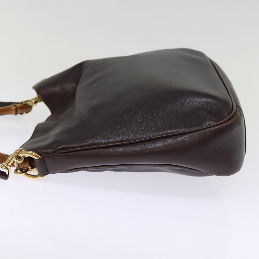 GUCCI Bamboo Shoulder Bag Leather 2way Brown 001 2058 1638 0 77089