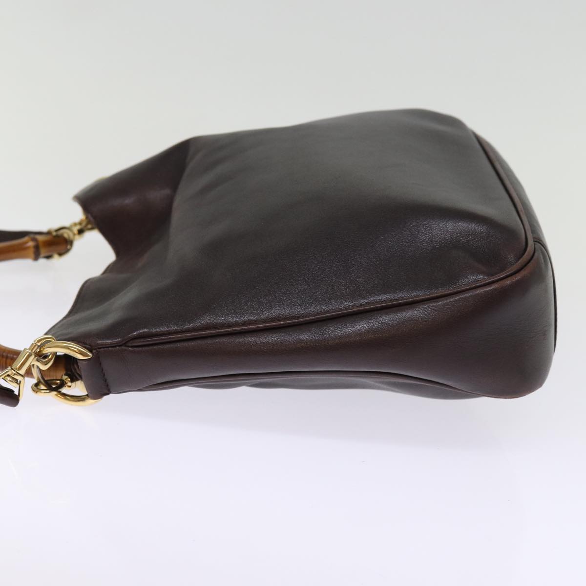 GUCCI Bamboo Shoulder Bag Leather 2way Brown 001 2058 1638 0 77089
