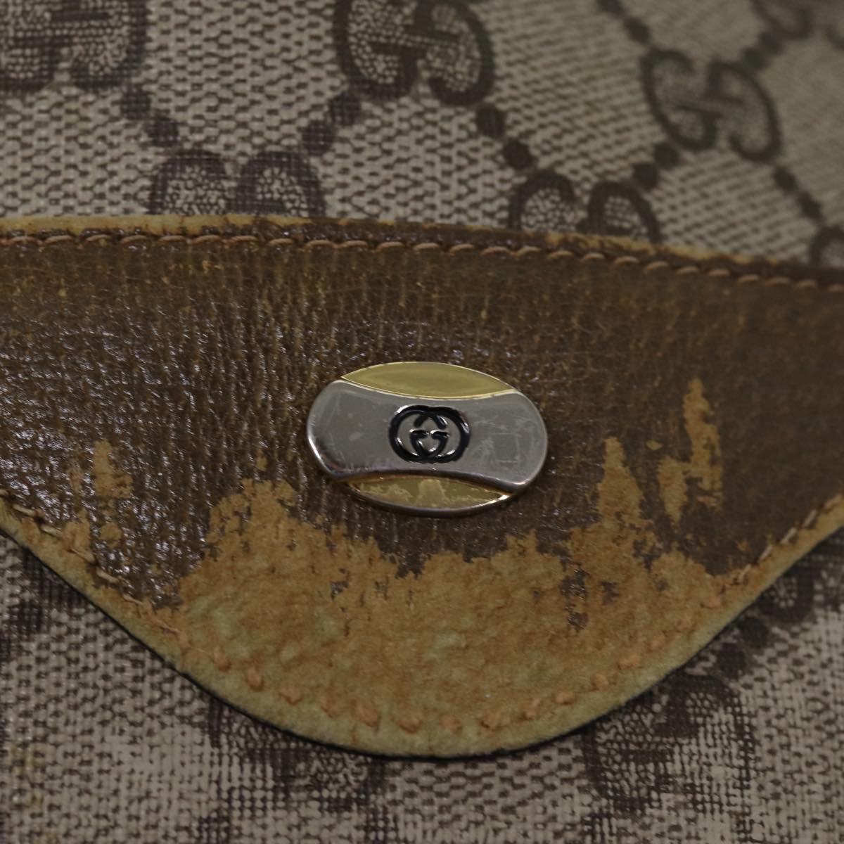 GUCCI GG Supreme Web Sherry Line Tote Bag PVC Beige Red 39 02 003 77093