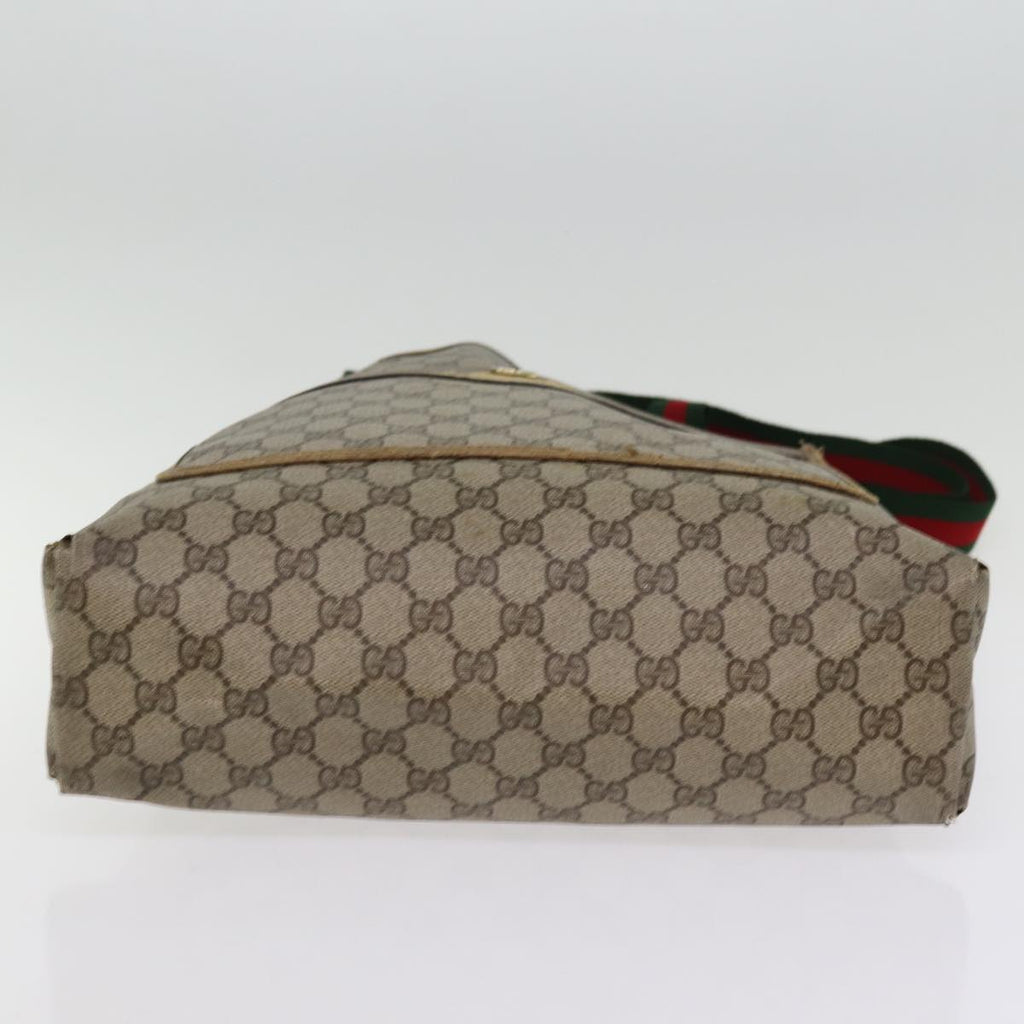 GUCCI GG Supreme Web Sherry Line Tote Bag PVC Beige Red 39 02 003 77093
