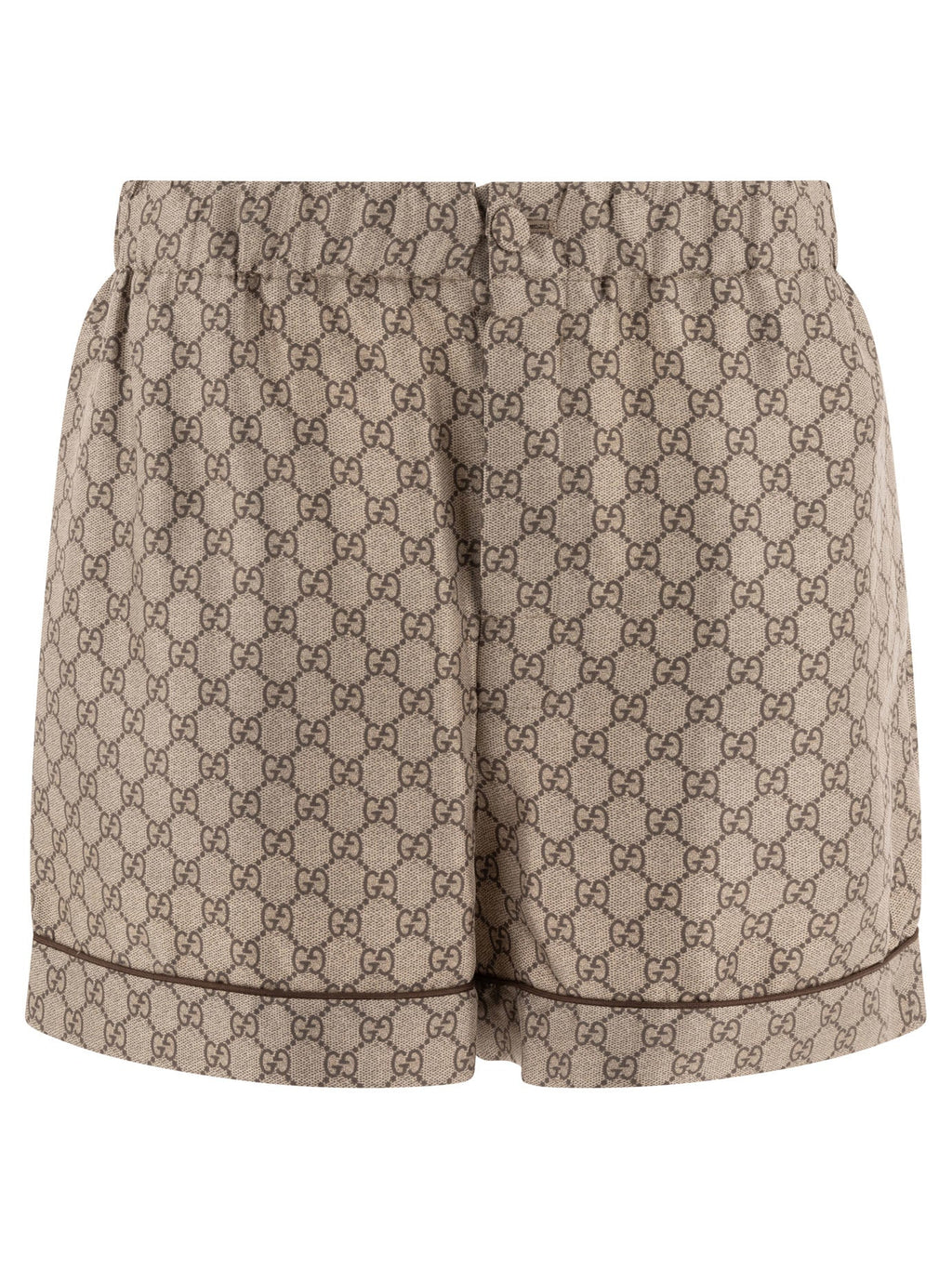 GUCCI Silk Mini Shorts with Iconic Print