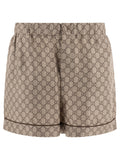 GUCCI Silk Mini Shorts with Iconic Print