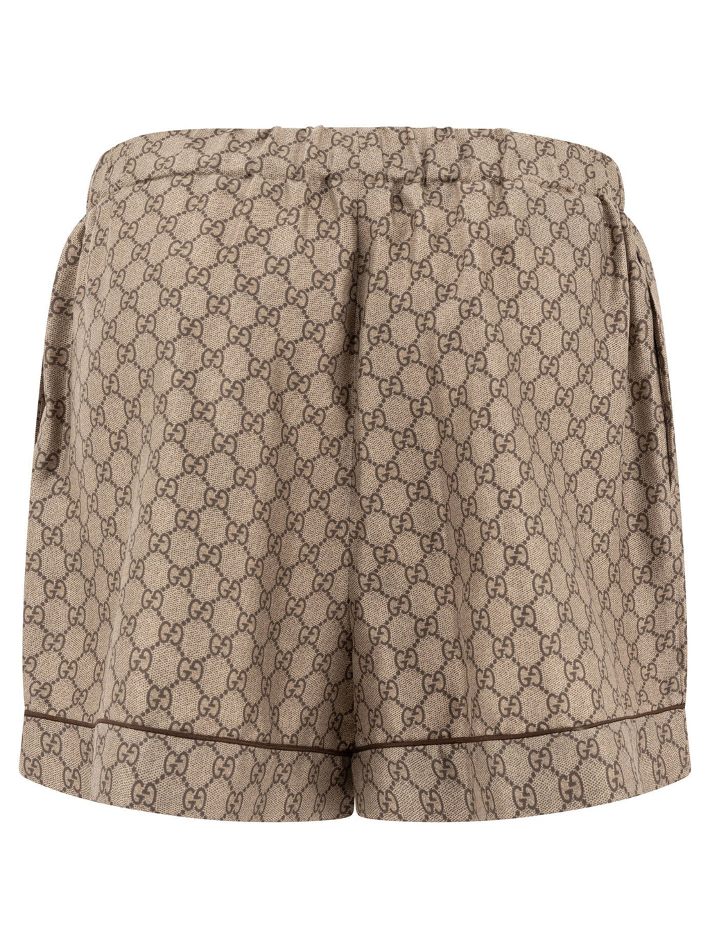 GUCCI Silk Mini Shorts with Iconic Print