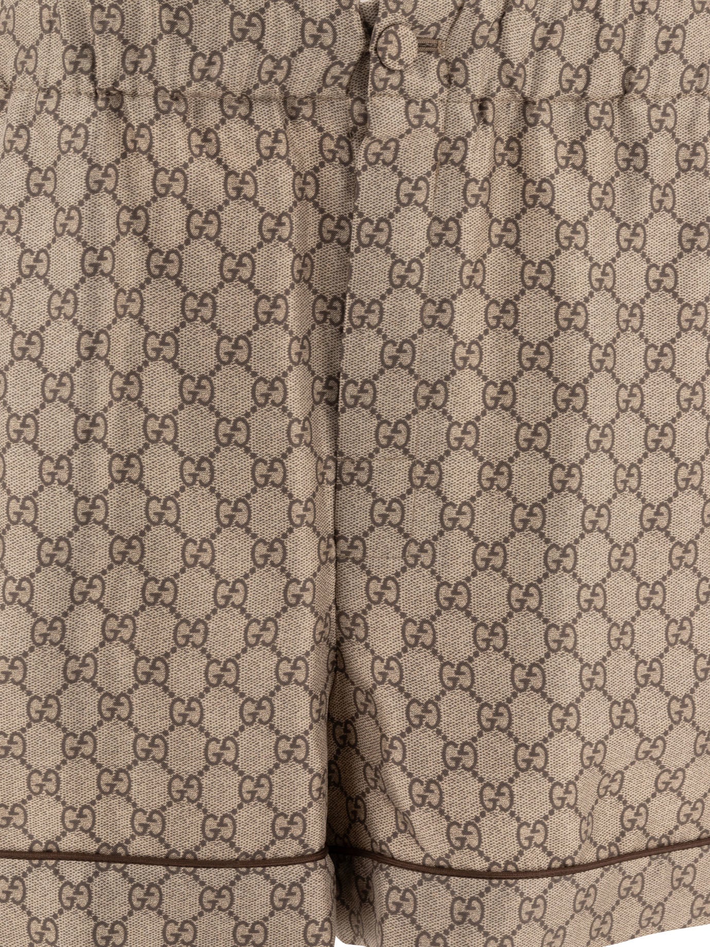 GUCCI Silk Mini Shorts with Iconic Print