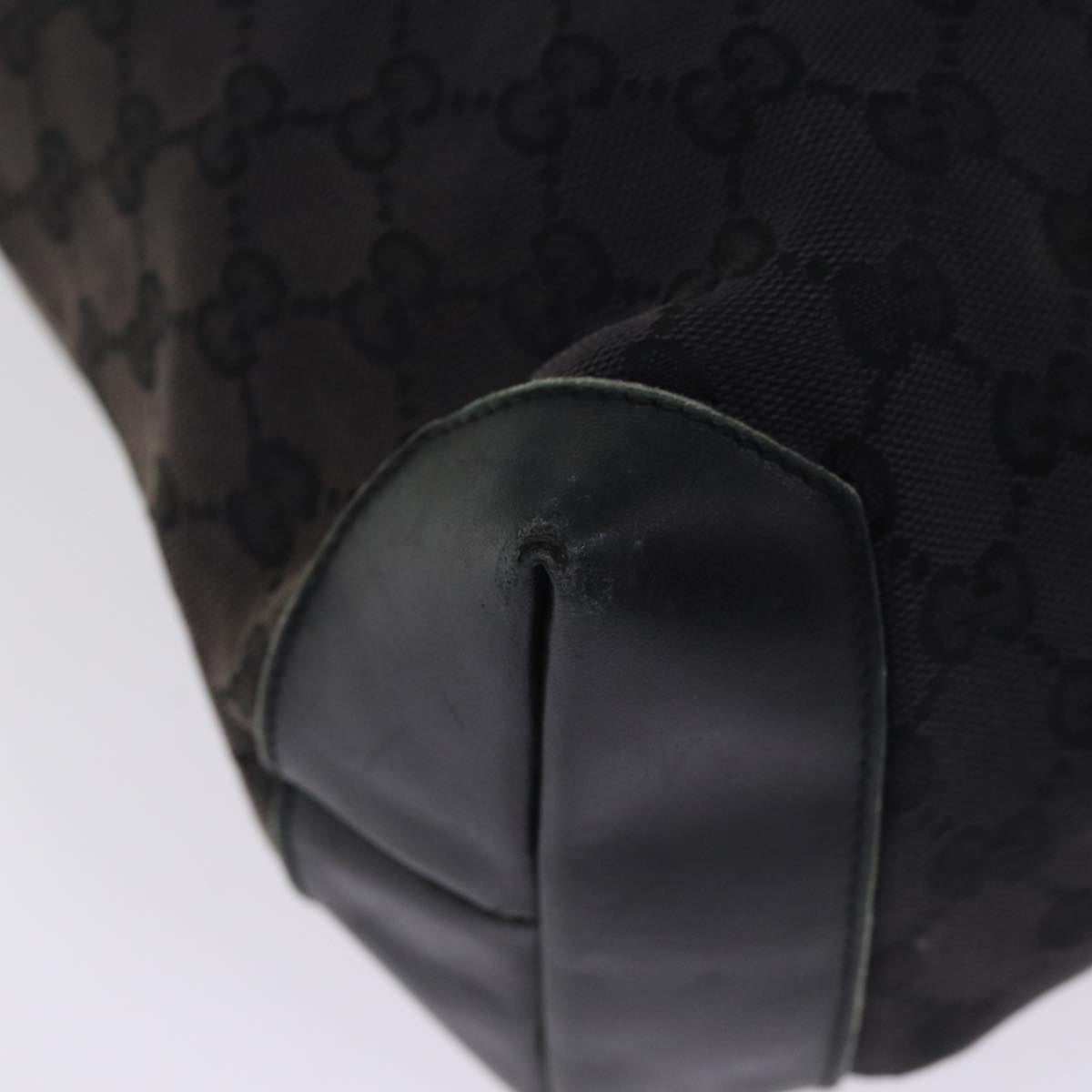 GUCCI GG Canvas Sherry Line Tote Bag White Black 019 0401 1956 77243