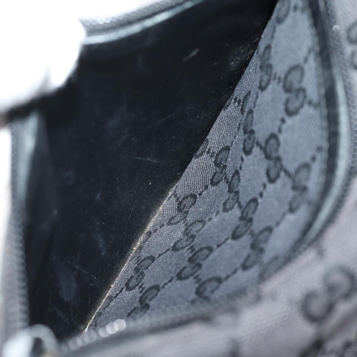 GUCCI GG Canvas Sherry Line Tote Bag White Black 019 0401 1956 77243