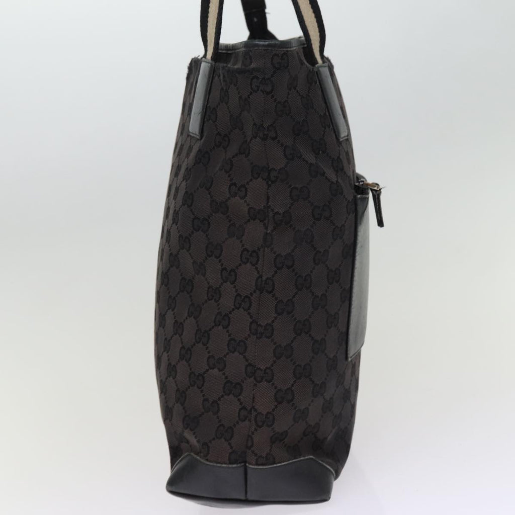 GUCCI GG Canvas Sherry Line Tote Bag White Black 019 0401 1956 77243