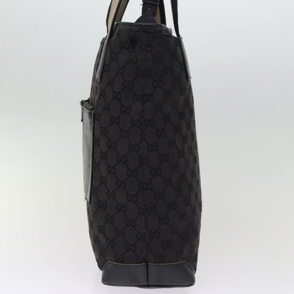 GUCCI GG Canvas Sherry Line Tote Bag White Black 019 0401 1956 77243