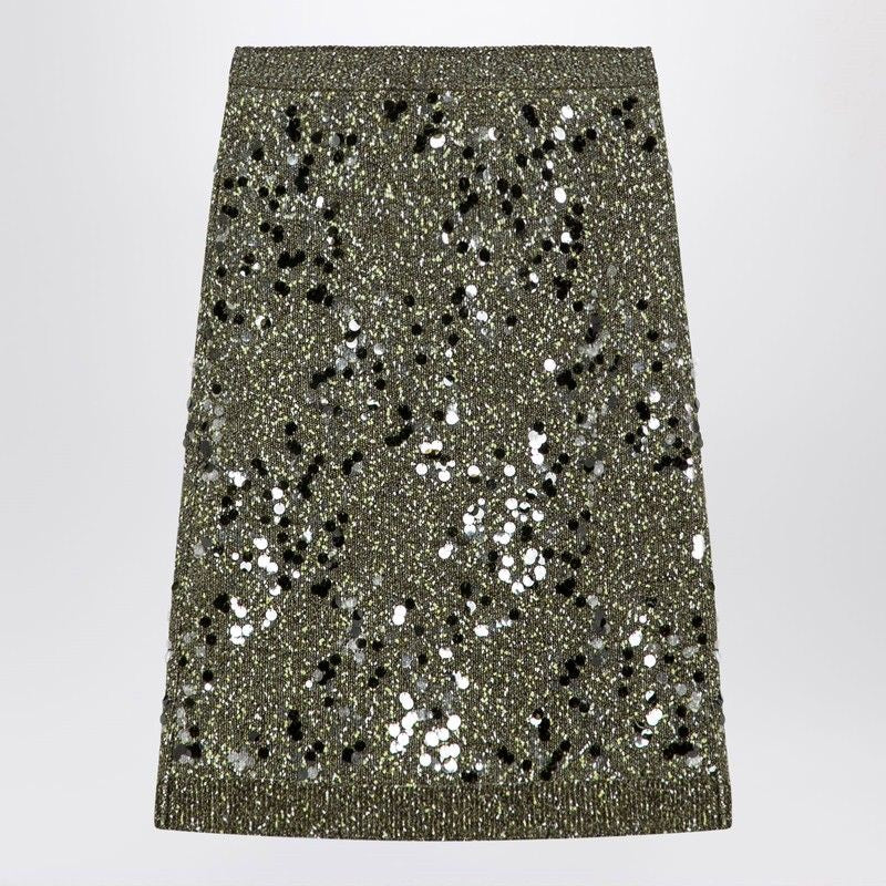 GUCCI Mini Viscose and Tweed Blend Skirt