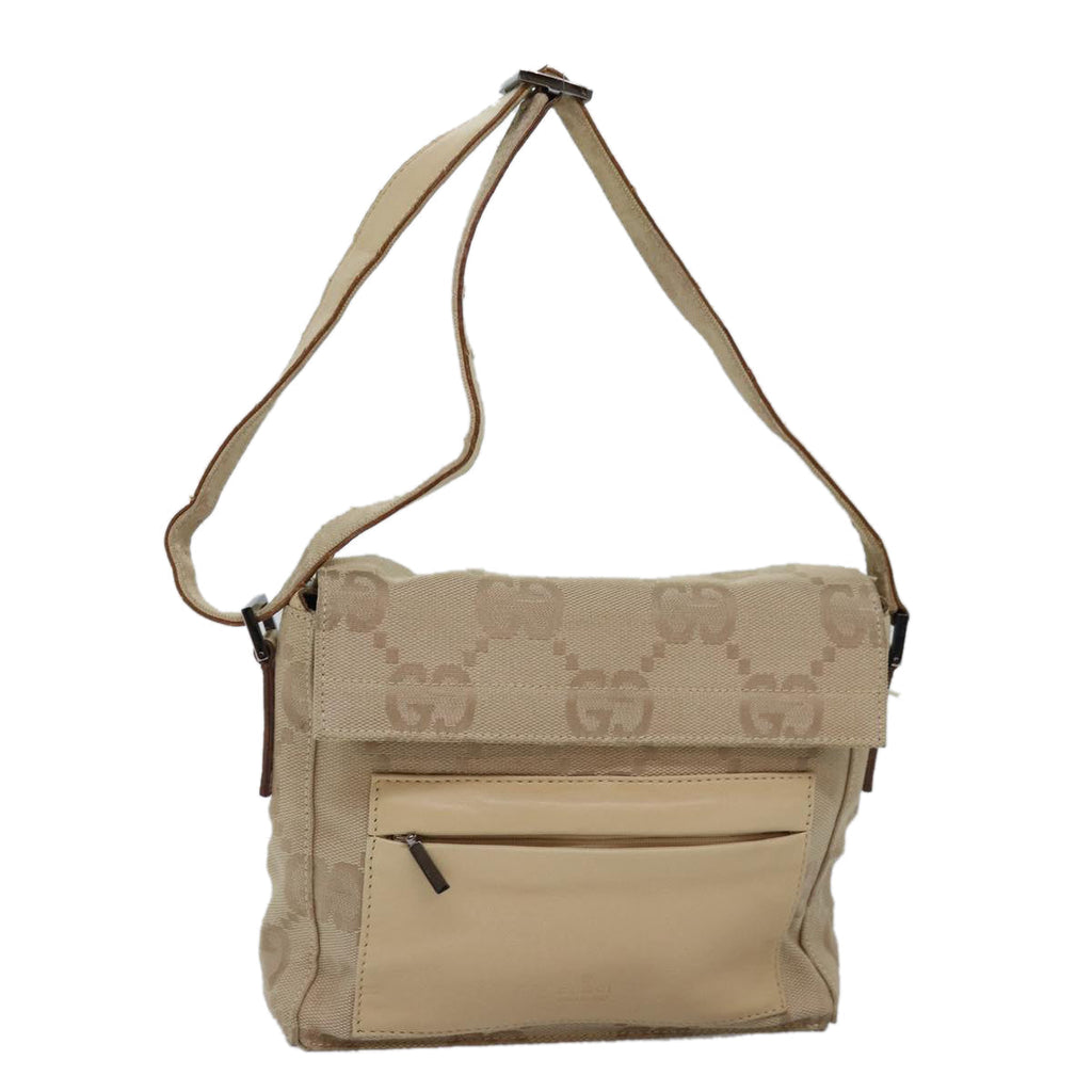 GUCCI GG Canvas Shoulder Bag Beige 001 3807 3444 77343