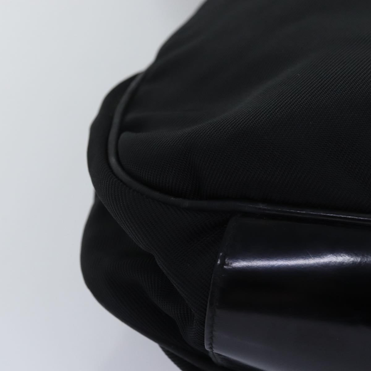 GUCCI Bamboo Hand Bag Nylon 2way Black 001 1998 1577 77365