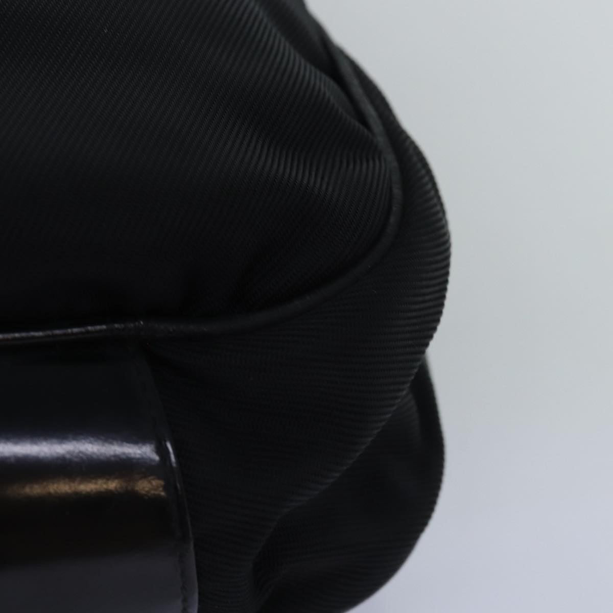 GUCCI Bamboo Hand Bag Nylon 2way Black 001 1998 1577 77365
