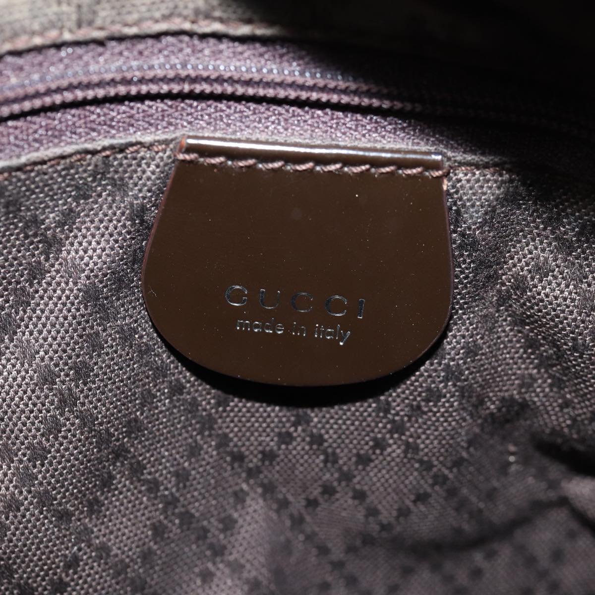 GUCCI Bamboo Hand Bag Nylon 2way Khaki 000 2404 0509 77366