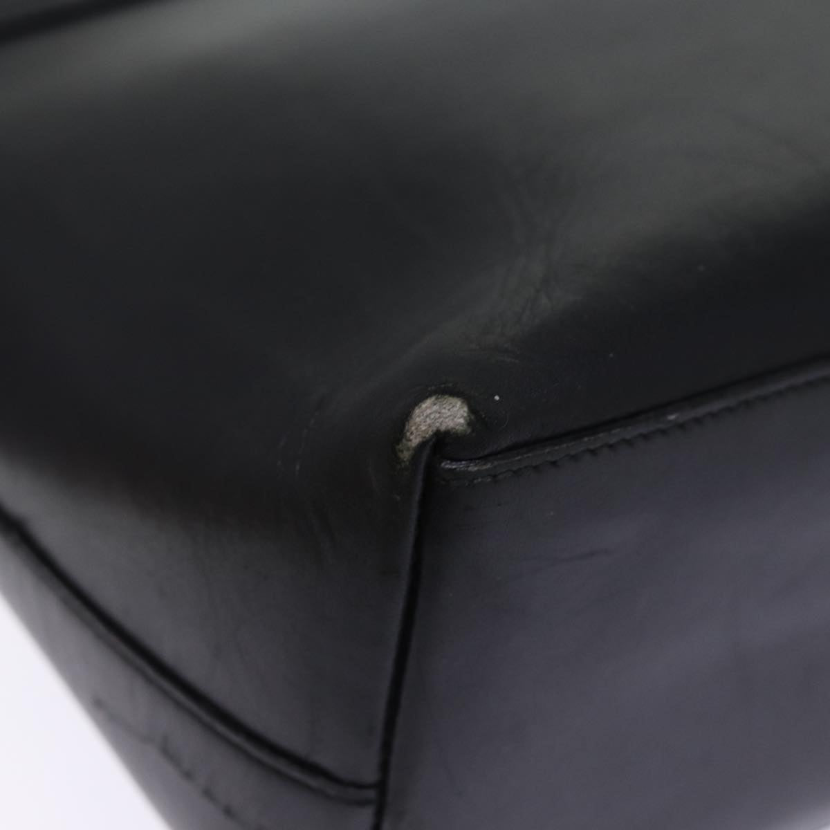 GUCCI Bamboo Hand Bag Leather 2way Black 77367