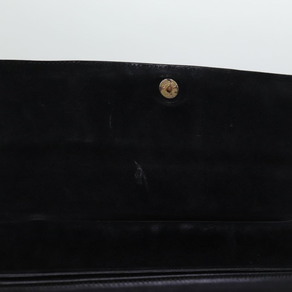 GUCCI Bamboo Hand Bag Leather 2way Black 77367