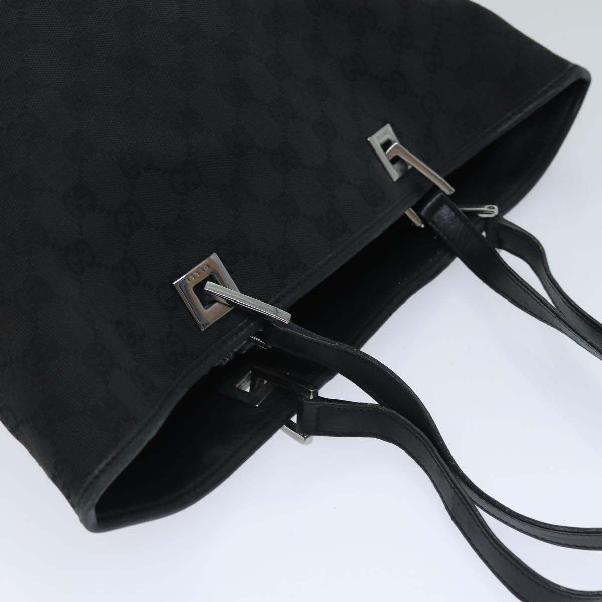 GUCCI GG Canvas Tote Bag Black 31243 77370