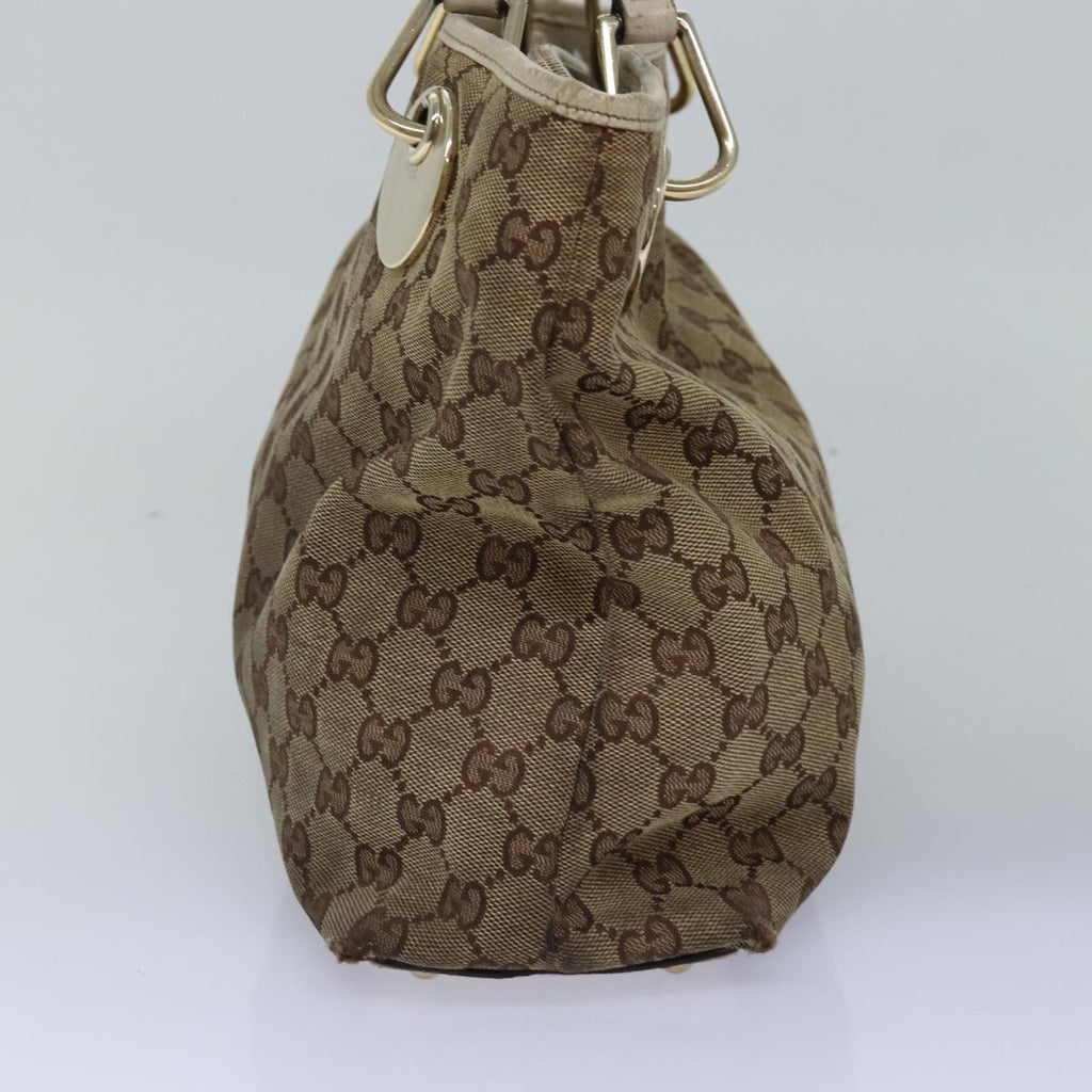 GUCCI GG Canvas Shoulder Bag Beige 120837 77373