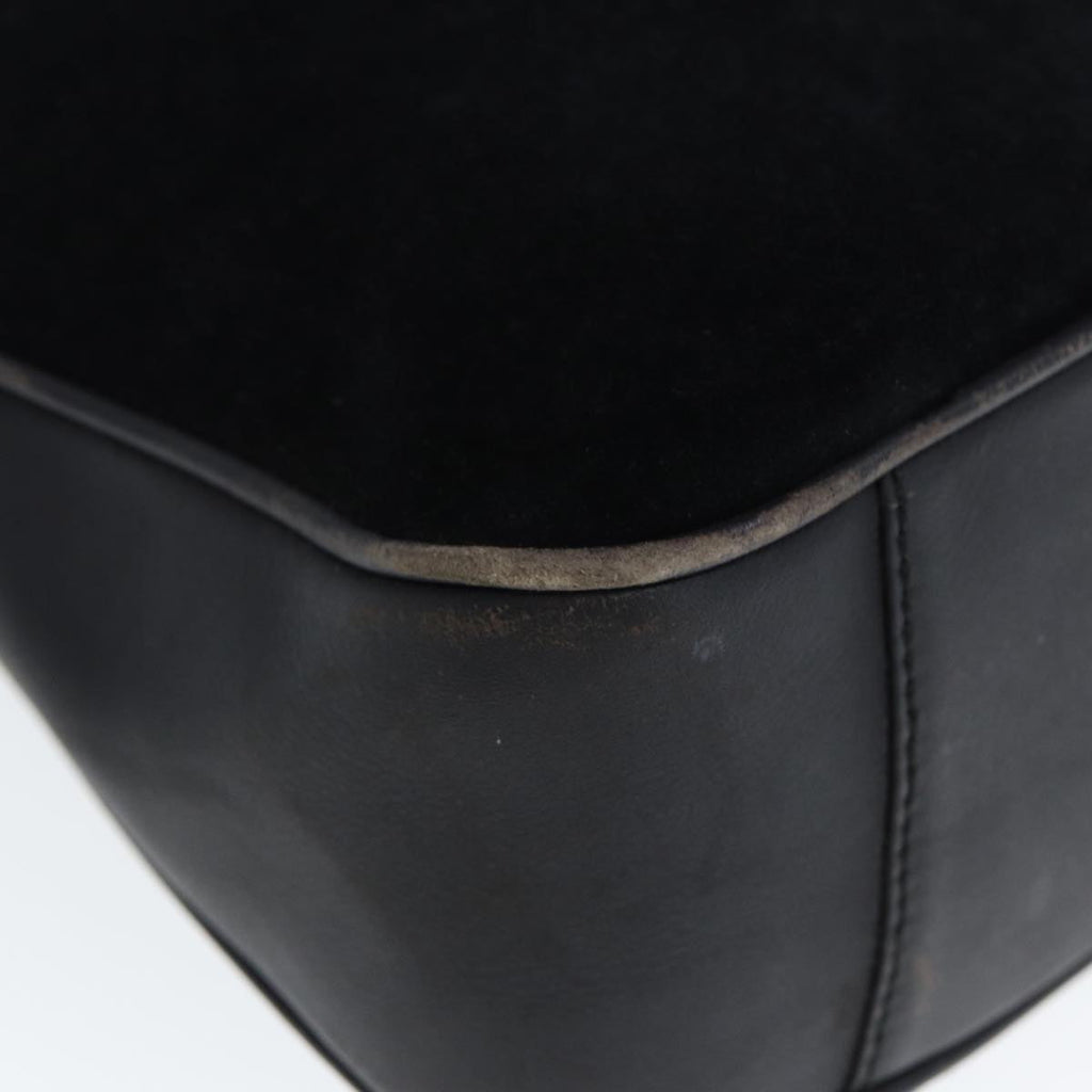 GUCCI Bamboo Hand Bag Suede Leather Black 001 3444 1638 77397