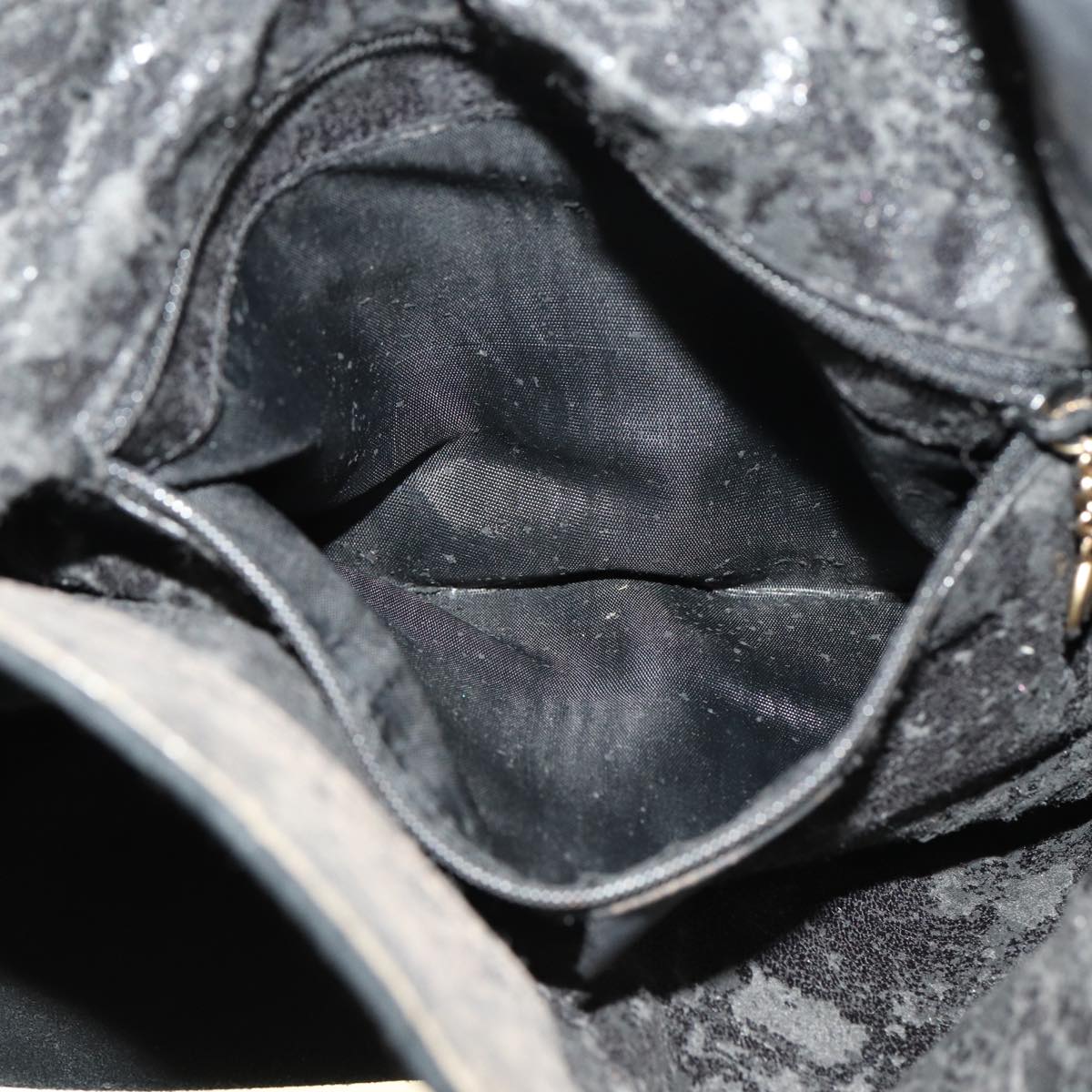 GUCCI Bamboo Hand Bag Suede Leather Black 001 3444 1638 77397