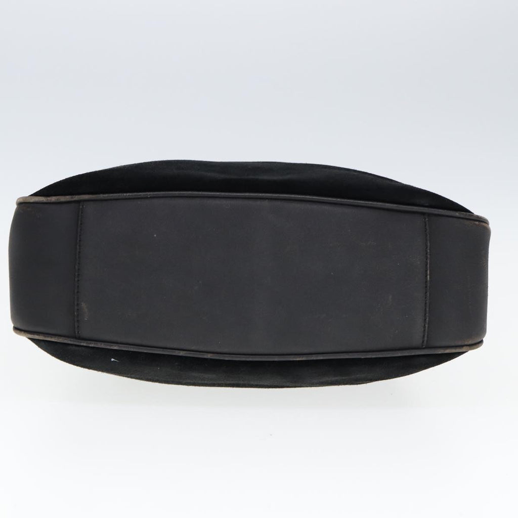 GUCCI Bamboo Hand Bag Suede Leather Black 001 3444 1638 77397