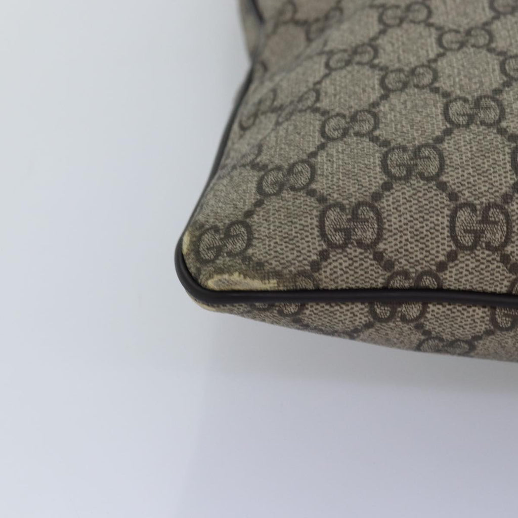 GUCCI GG Supreme Shoulder Bag PVC Leather Beige 201446 77399