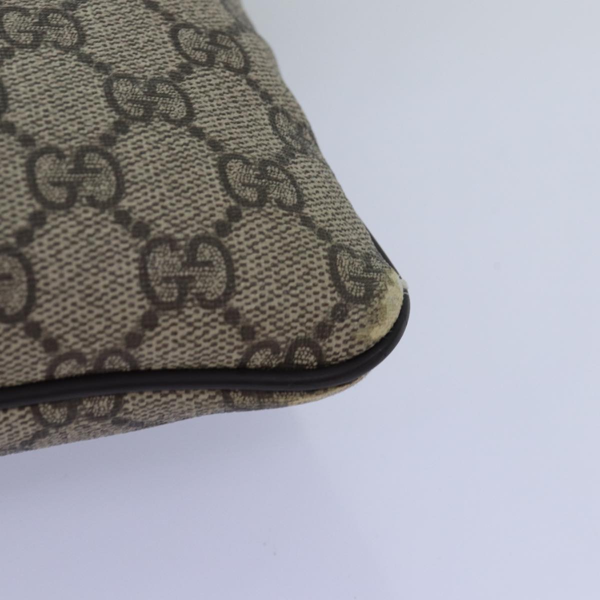 GUCCI GG Supreme Shoulder Bag PVC Leather Beige 201446 77399