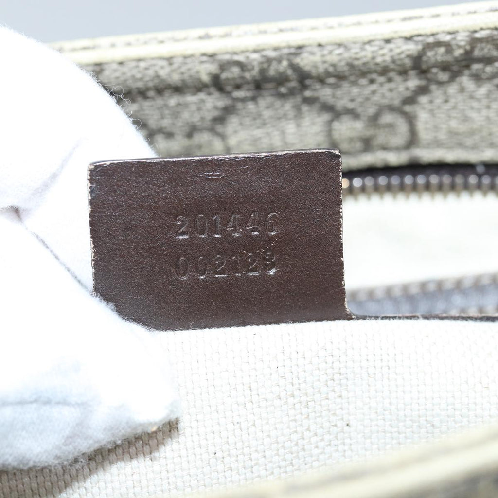 GUCCI GG Supreme Shoulder Bag PVC Leather Beige 201446 77399