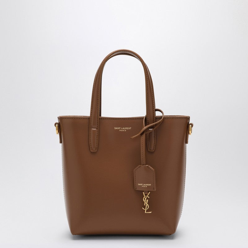 Saint Laurent Fox-Coloured Leather Mini Shopping Bag In Box Women