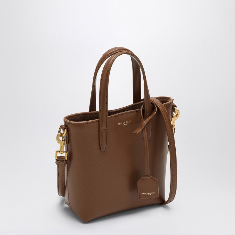 Saint Laurent Fox-Coloured Leather Mini Shopping Bag In Box Women