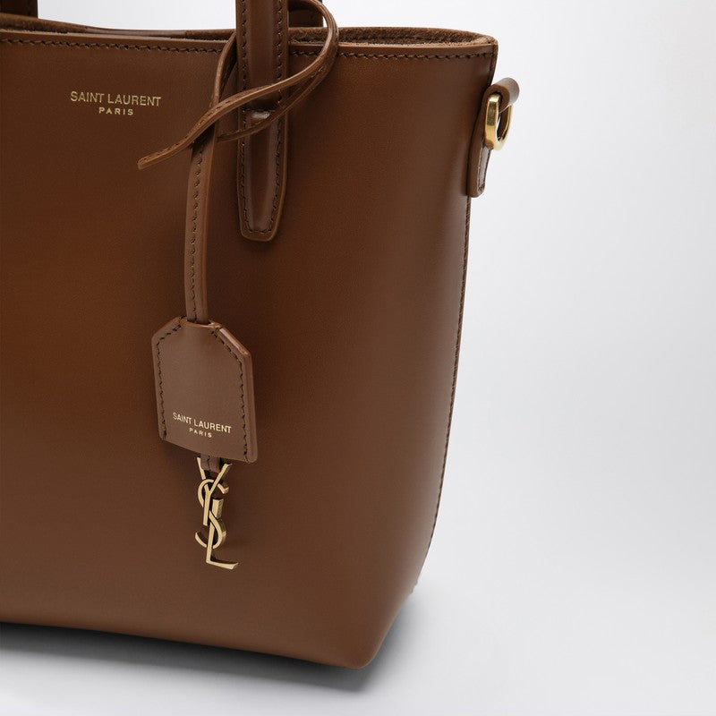 Saint Laurent Fox-Coloured Leather Mini Shopping Bag In Box Women