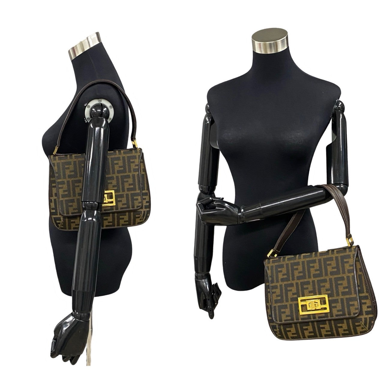 FENDI Handbag leather Brown