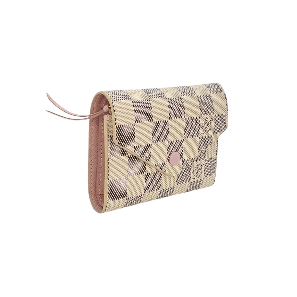Louis Vuitton Damier Azur Victorine Rose Ballerine Wallet